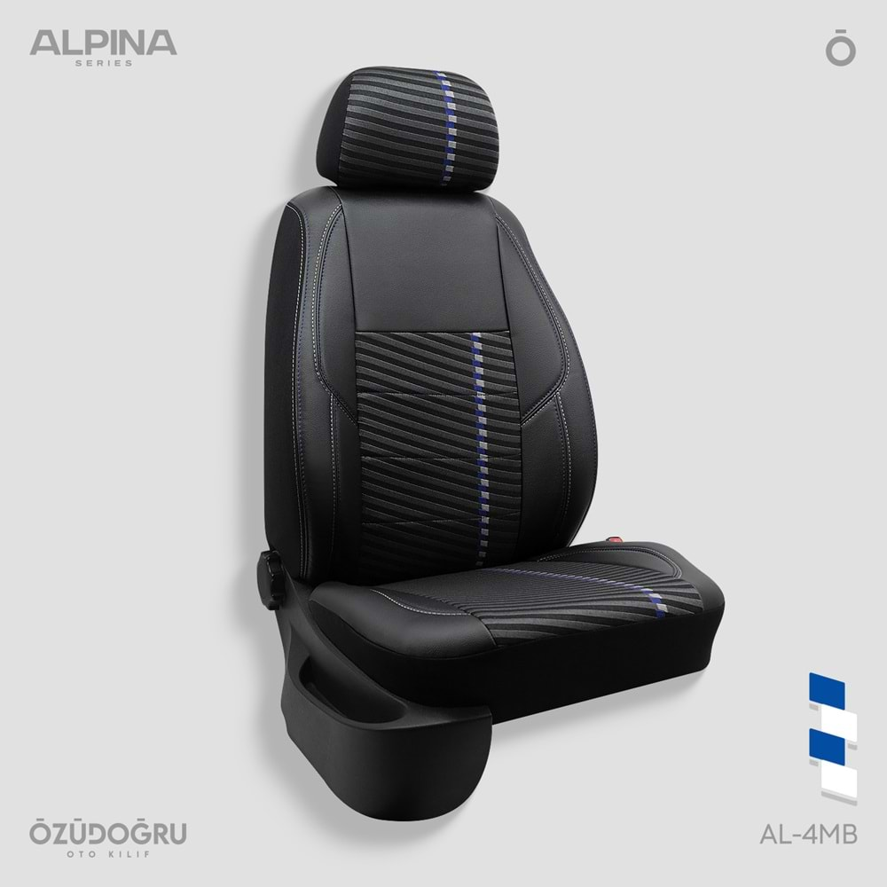 Oto Kılıf ( Alpina ) - Al-4MB-Mavi/Beyaz