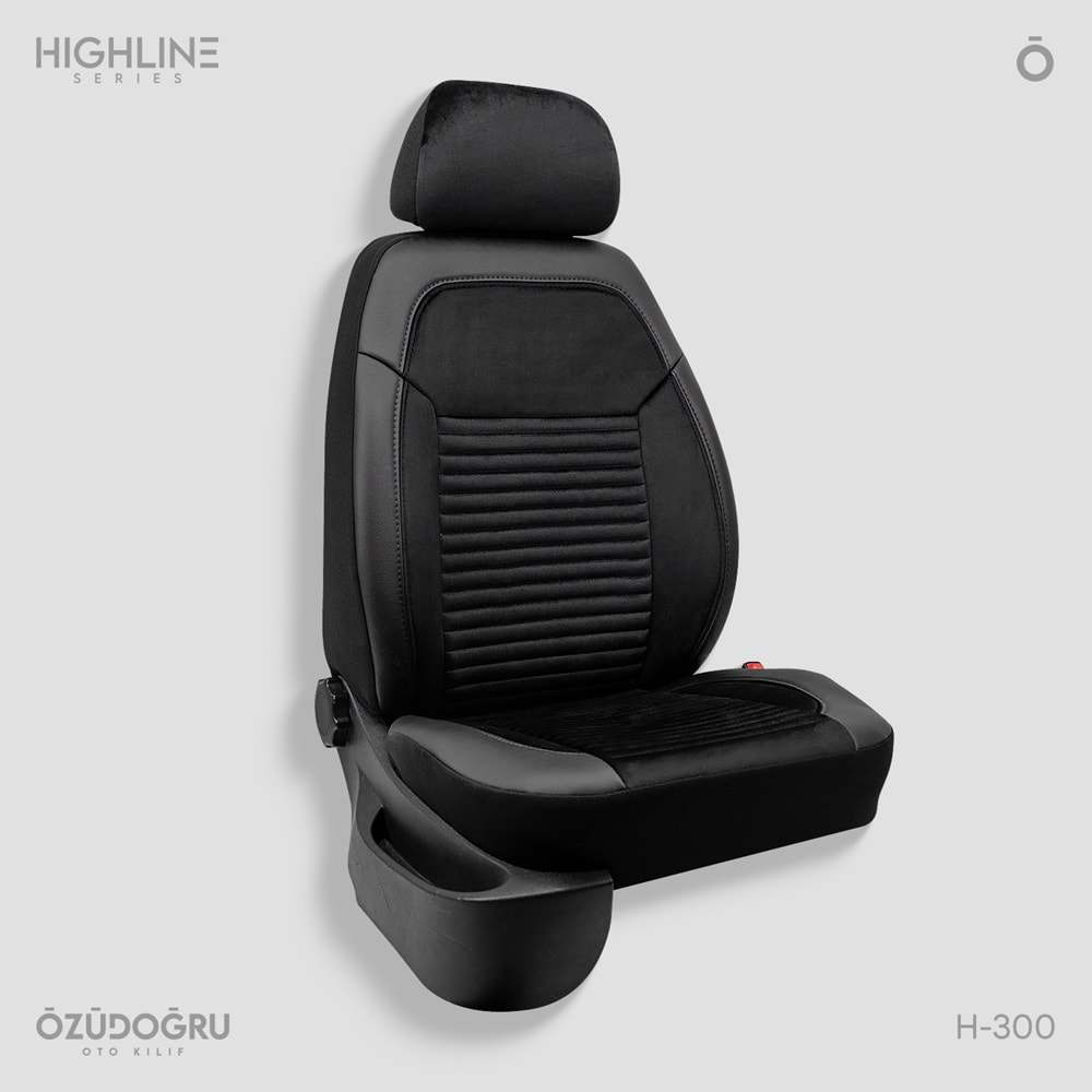 Oto Kılıf ( Highline ) 2+1 Ticari - H-300-BabyFace Siyah/Siyah İp