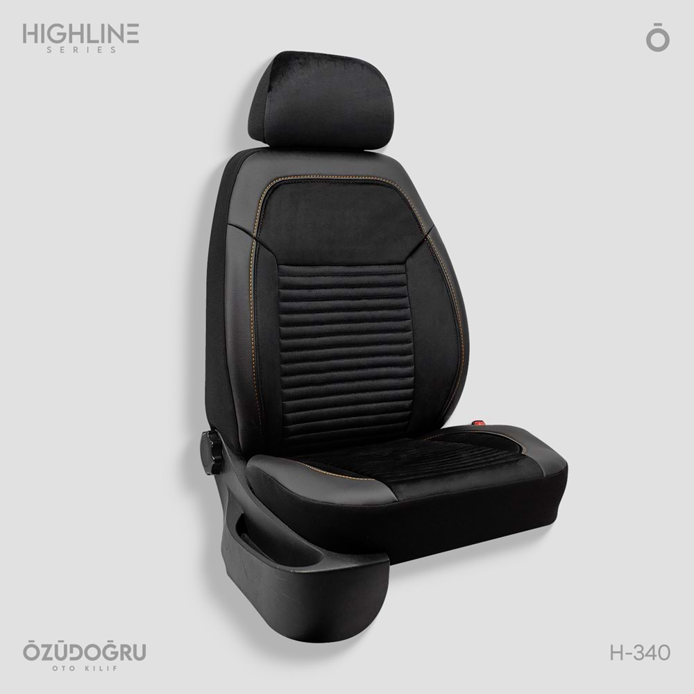 Oto Kılıf ( Highline ) - H-340-BabyFace Siyah/Bakır İp