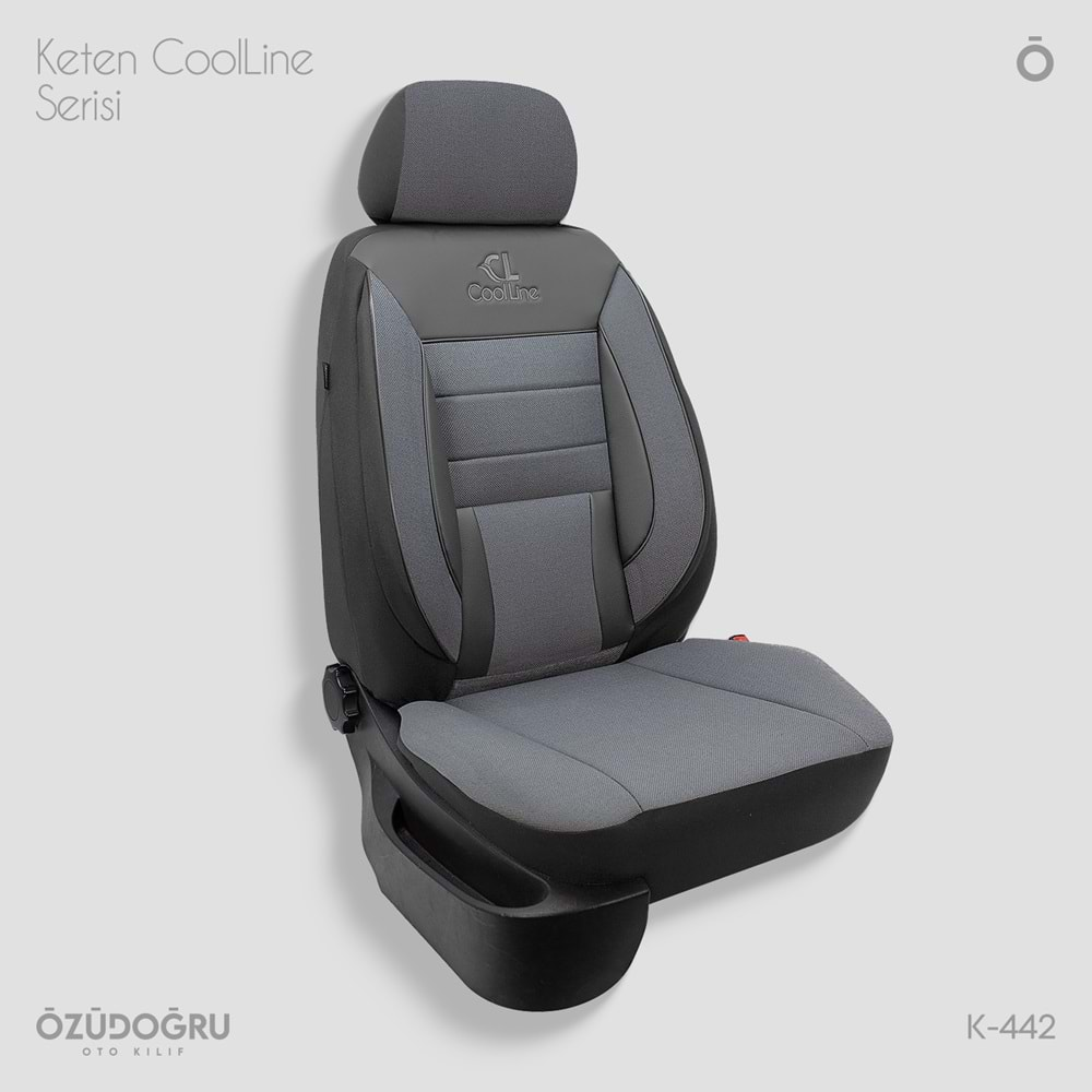 Oto Kılıf ( Orjinal ) ( Coolline ) - K-442-Keten-A.Gri/Füme