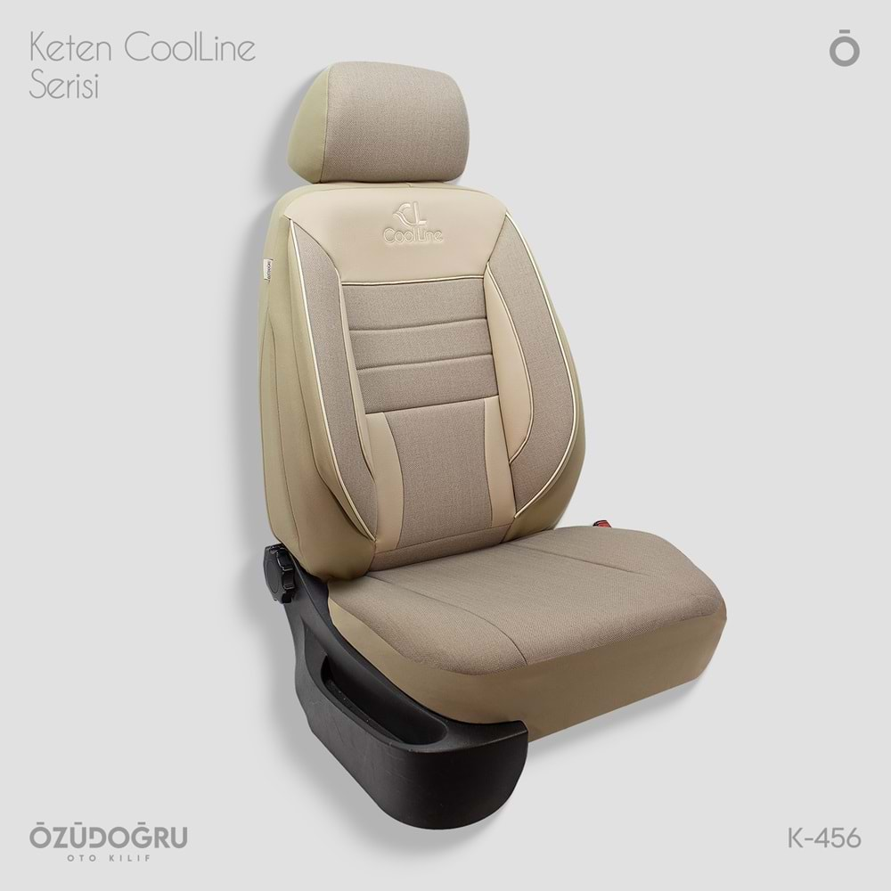 Oto Kılıf ( Orjinal ) ( Coolline ) - K-456-Keten-Kahve/Krem