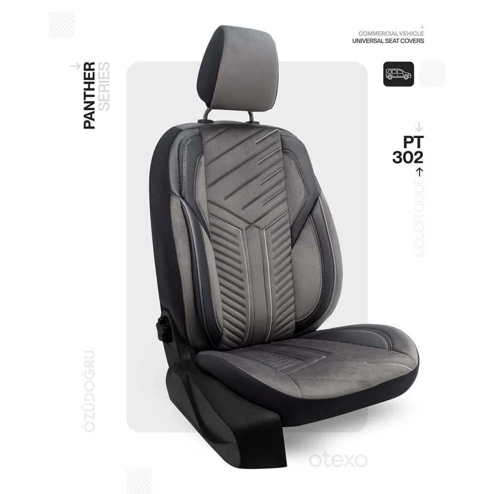 Oto Kılıf ( Panter ) 2+1 Ticari - PT-302-Füme/Siyah