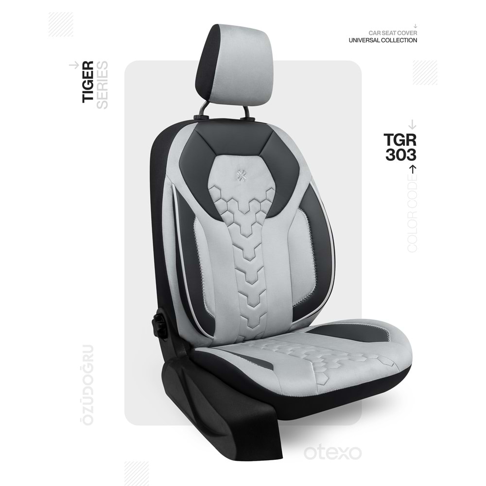 Oto Kılıf ( Tiger ) - TGR-303-BabyFace Siyah/Gri