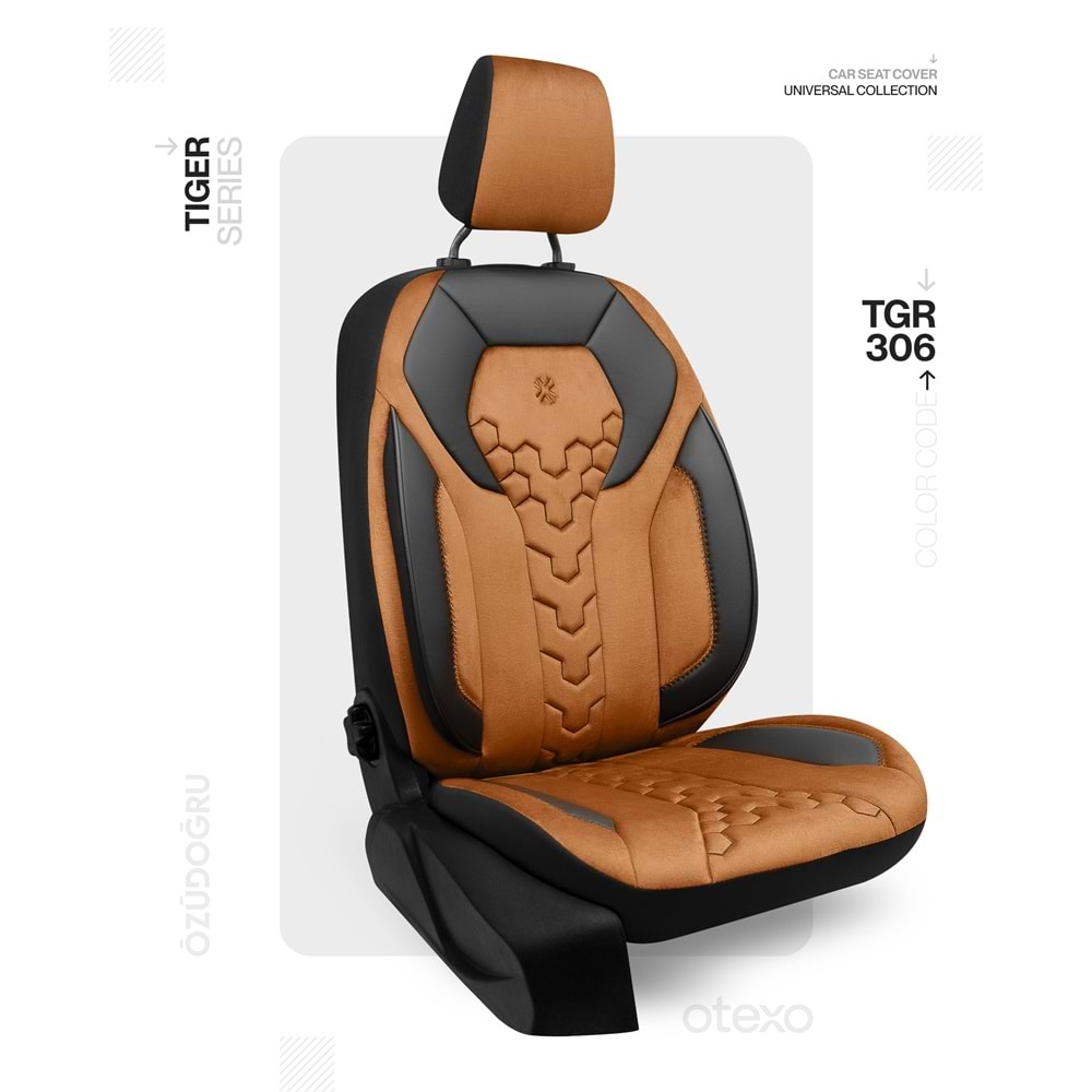 Oto Kılıf ( Tiger ) - TGR-306-BabyFace Siyah/Taba