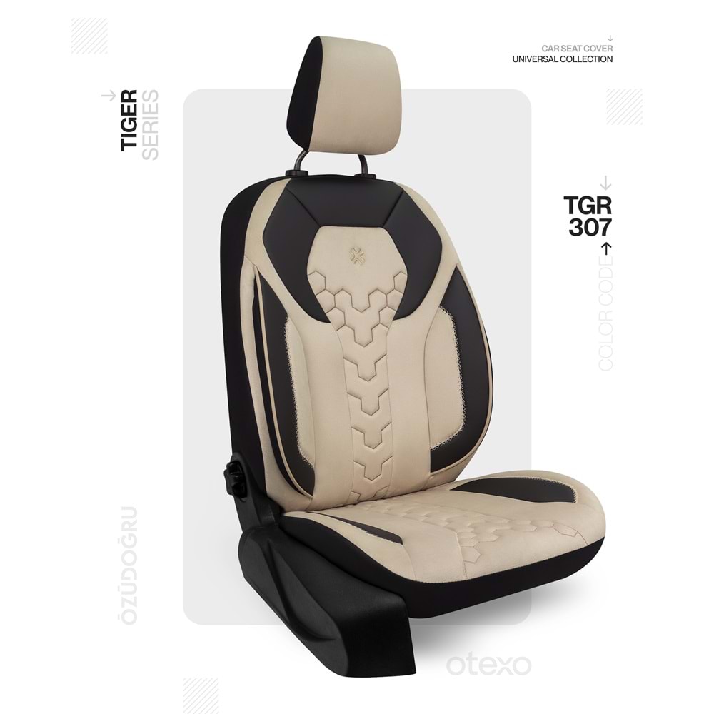 Oto Kılıf ( Tiger ) - TGR-307-BabyFace Siyah/Krem