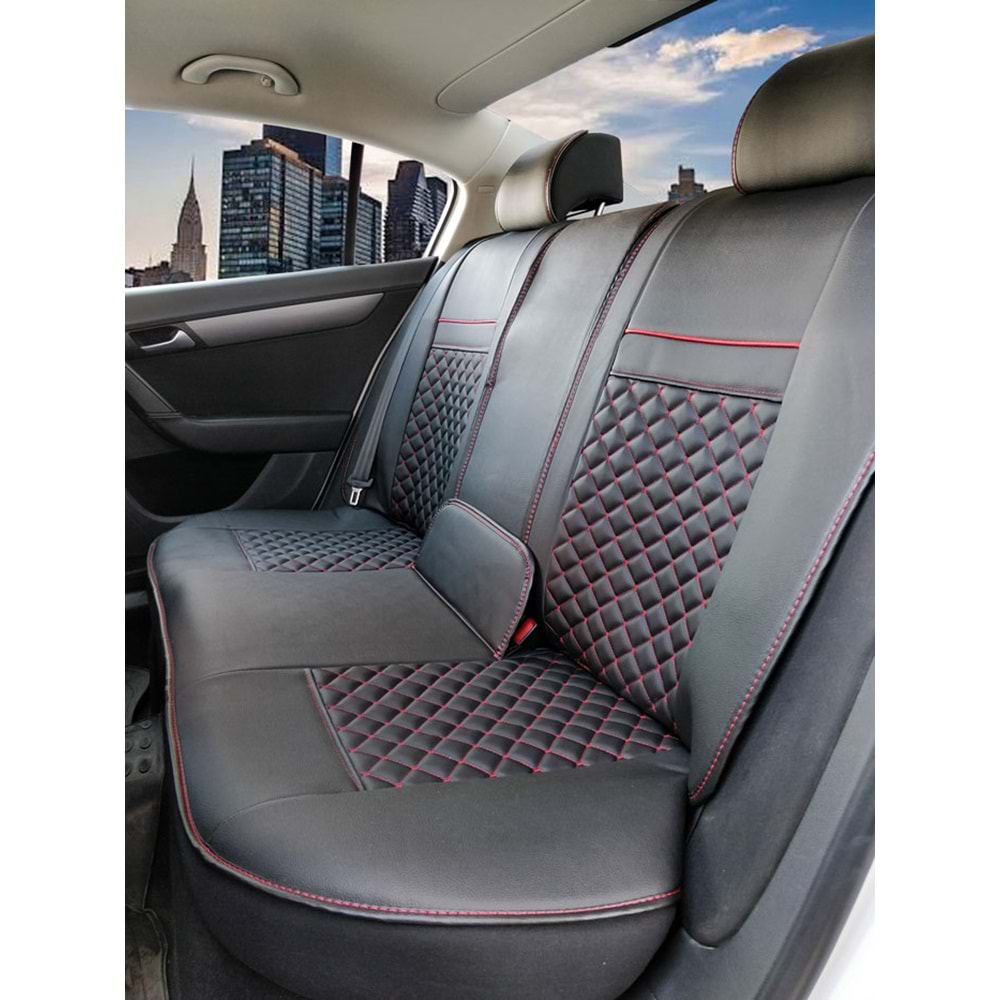 Takmatik (Kaptone) - 185-991 Deri-Siyah/Kırmızı İp