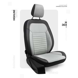 Oto Kılıf ( Highline ) 2+1 Ticari - HT-303-BabyFace Açık Gri/Siyah