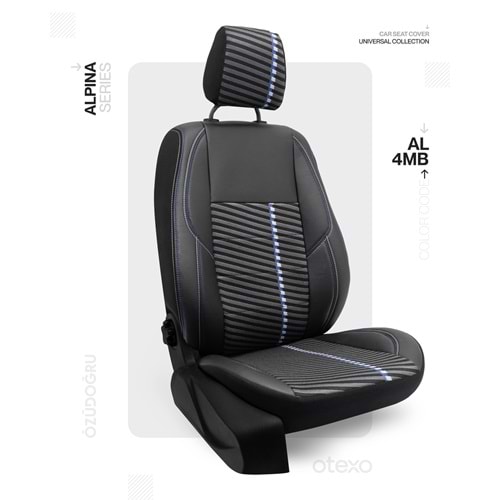 Oto Kılıf ( Alpina ) - Al-4MB-Mavi/Beyaz