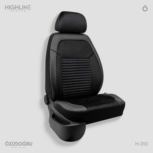 Oto Kılıf ( Highline ) 2+1 Ticari - H-310-BabyFace Siyah/Beyaz İp