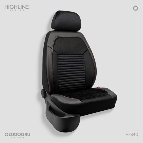 Oto Kılıf ( Highline ) 2+1 Ticari - H-340-BabyFace Siyah/Bakır İp