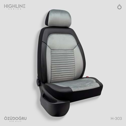 Oto Kılıf ( Highline ) - H-303-BabyFace Gri/Siyah