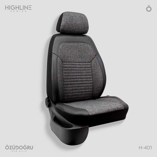 Oto Kılıf ( Highline ) - H-401-Keten Füme/Siyah