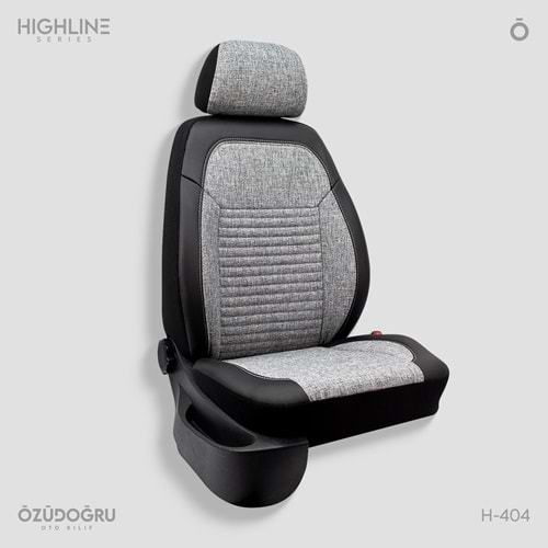 Oto Kılıf ( Highline ) - H-404-Keten Gri/Siyah