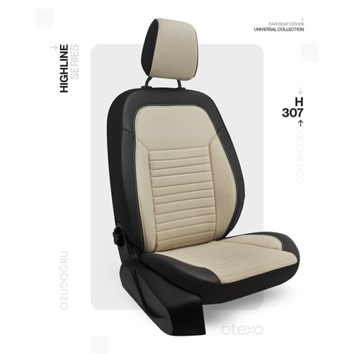 Oto Kılıf ( Highline Plus ) - HP-307-Krem/Siyah