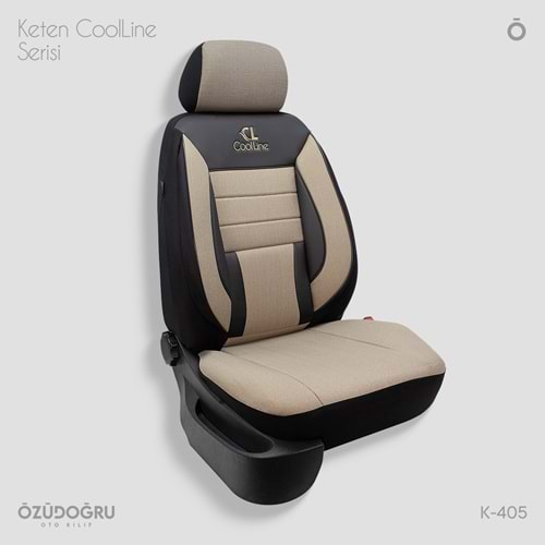 Oto Kılıf ( Orjinal ) ( Coolline ) - K-405-Keten-Krem/Siyah