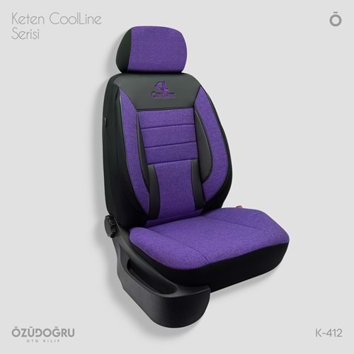 Oto Kılıf ( Orjinal ) ( Coolline ) - K-412-Keten-Mor/Siyah