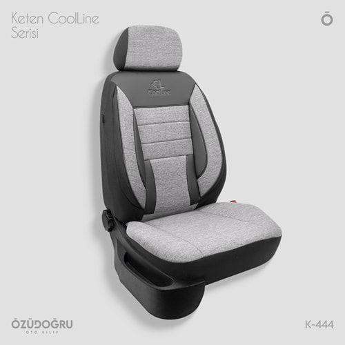 Oto Kılıf ( Orjinal ) ( Coolline ) - K-444-Keten-Kırçıl Açık Gri/Füme