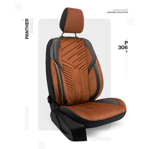 Oto Kılıf ( Orjinal ) ( Panter ) - P-306-Siyah/Taba