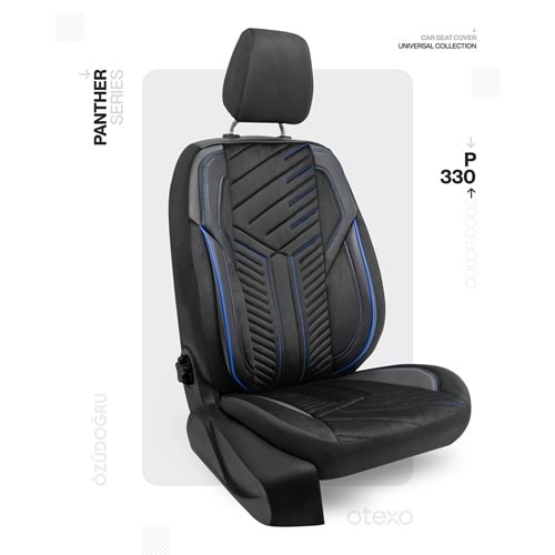 Oto Kılıf ( Panter ) 2+1 Ticari - PT-330-Siyah/Mavi İp