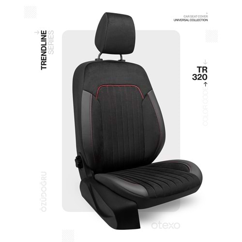 Oto Kılıf ( Trendline ) - TR-320-BabyFace Siyah/Kırmızı İp