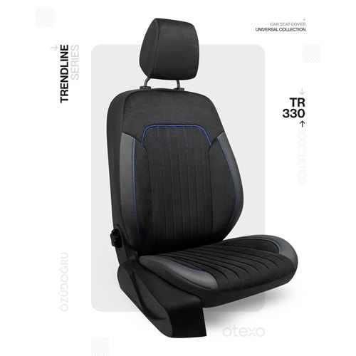 Oto Kılıf ( Trendline ) - TR-330-BabyFace Siyah/Mavi İp