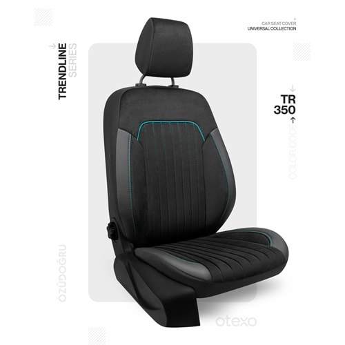 Oto Kılıf ( Trendline ) - TR-350-BabyFace Siyah/Turkuaz İp