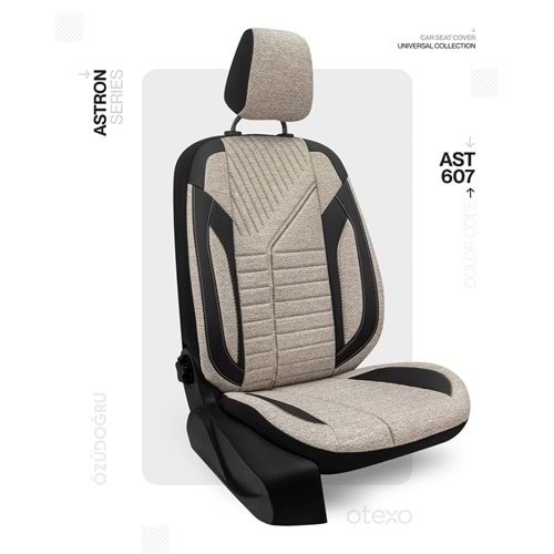 Oto Kılıf ( Astron ) - AST-607-Keten Siyah/krem