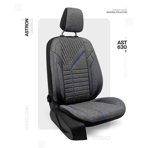 Oto Kılıf ( Astron ) - AST-630-Keten Siyah/Mavi İp