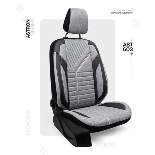 Oto Kılıf ( Astron ) - AST-603-Keten Siyah/Gri
