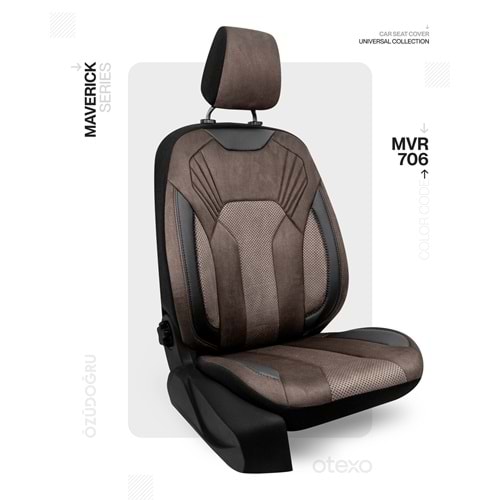 Oto Kılıf ( Maverick ) - MVR-706 Süet Siyah/Kahve
