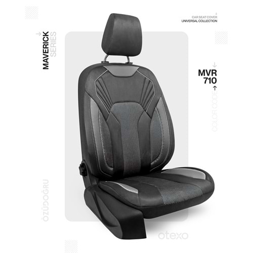 Oto Kılıf ( Maverick ) - MVR-710 Süet Siyah/Beyaz