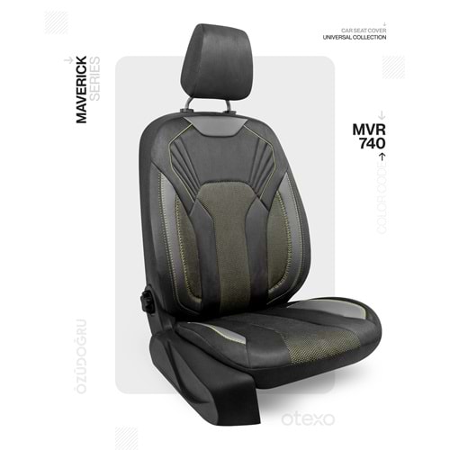 Oto Kılıf ( Maverick ) - MVR-740 Süet Siyah/Sarı