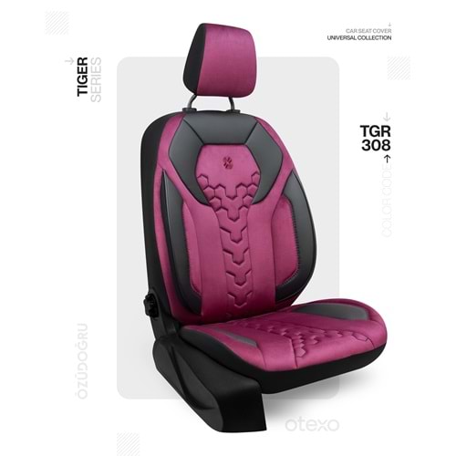 Oto Kılıf ( Tiger ) - TGR-308-BabyFace Siyah/Bordo