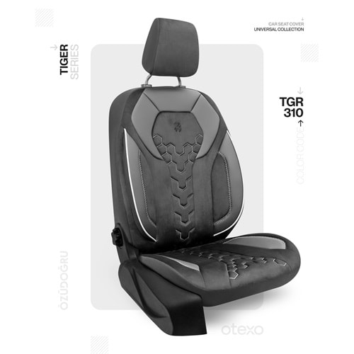 Oto Kılıf ( Tiger ) - TGR-310-BabyFace Siyah/Beyaz İp