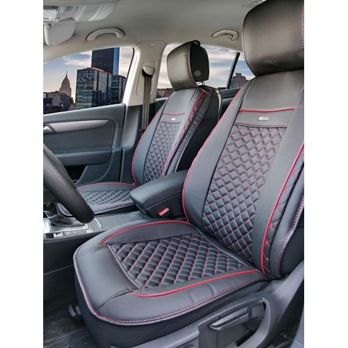 Takmatik (Kaptone) - 185-991 Deri-Siyah/Kırmızı İp