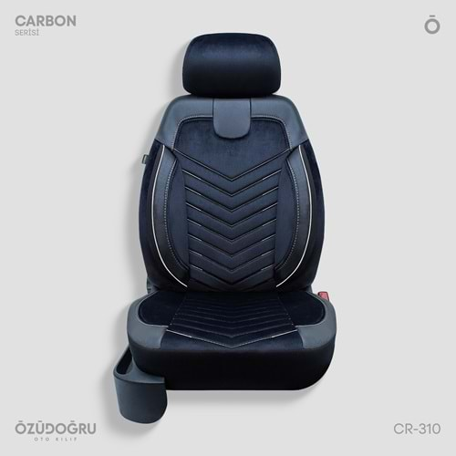 Oto Kılıf ( Carbon / Standart ) - CR-310-Siyah/Beyaz İp