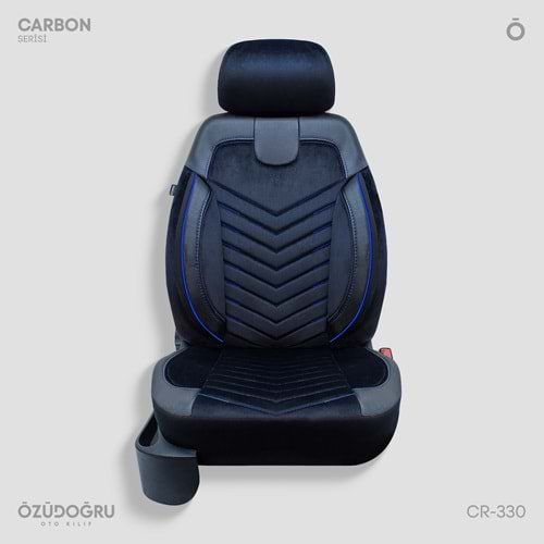 Oto Kılıf ( Carbon / Standart ) - CR-330-Siyah/Mavi İp