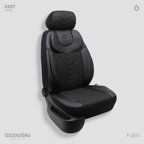 Oto Kılıf ( Orjinal ) ( Fast ) - F-200-Kumaş-Siyah/Siyah İp