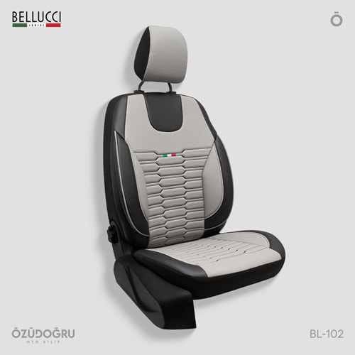 Oto Kılıf ( Deri ) ( Bellucci ) - BL-102-A.Gri/Siyah