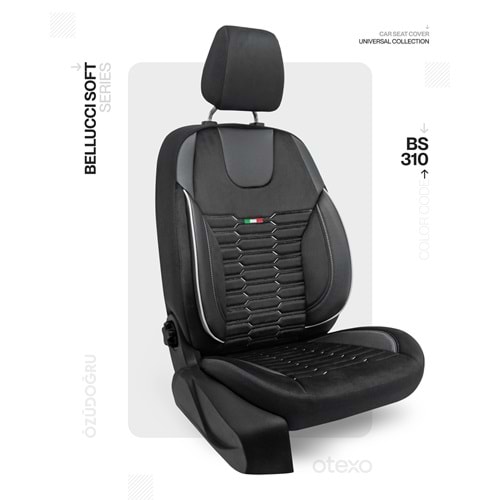 Oto Kılıf ( Bellucci Soft/BabyFace ) Transit 2+1 Eski Model - BS-310-Siyah/Beyaz İp