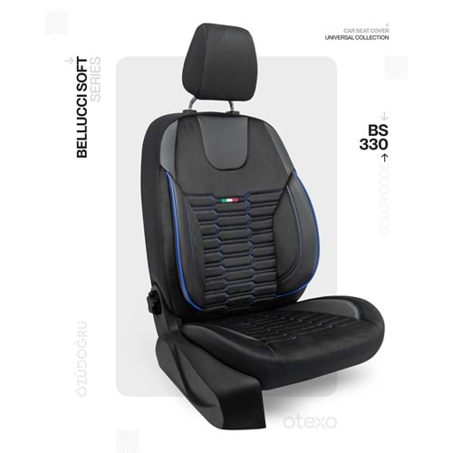 Oto Kılıf ( Bellucci Soft/BabyFace ) Transit 2+1 Eski Model - BS-330-Siyah/Mavi İp