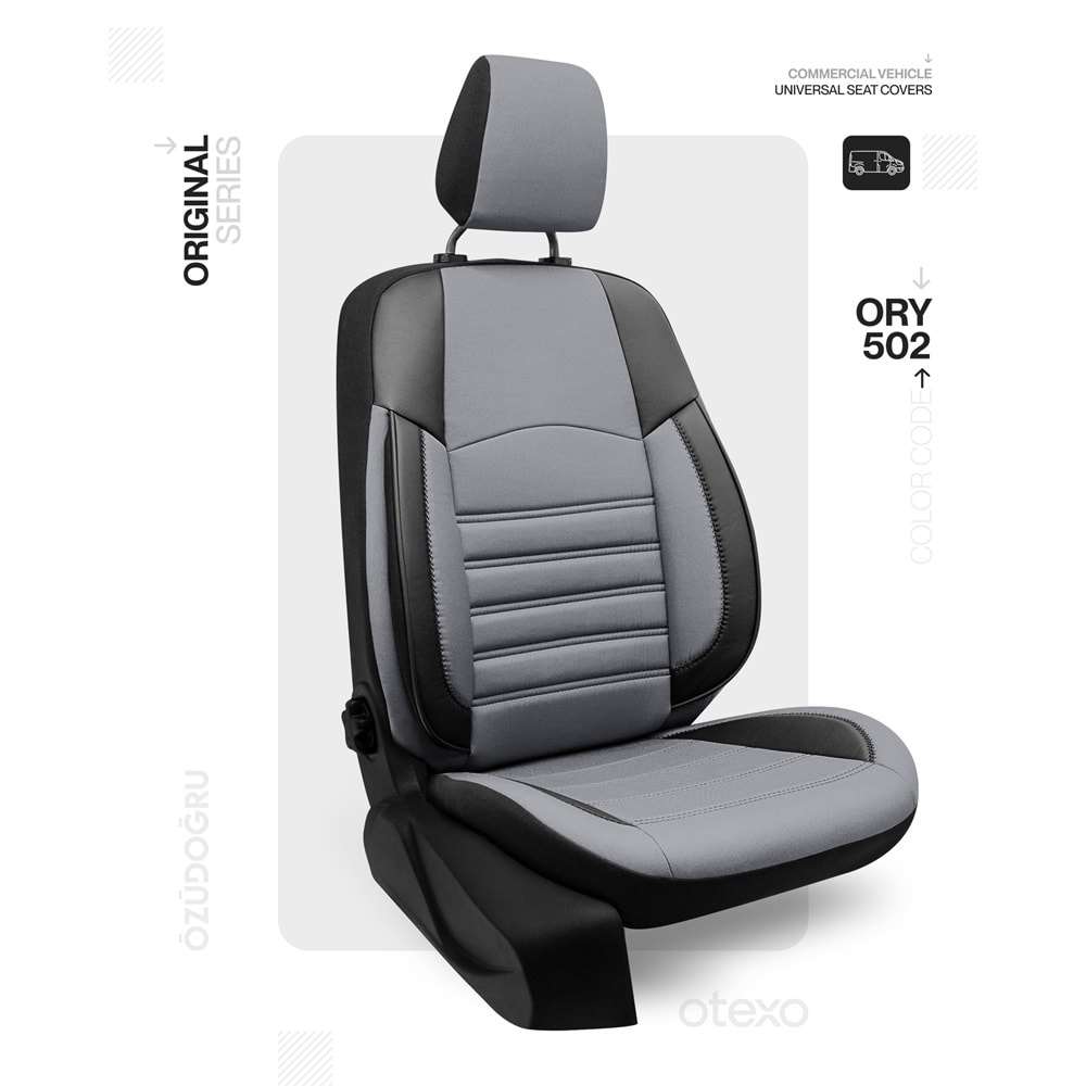 Oto Kılıf ( Original Series ) ( 2+1 Transit Ym. ) - ORY-502-Jakar Siyah/Gri