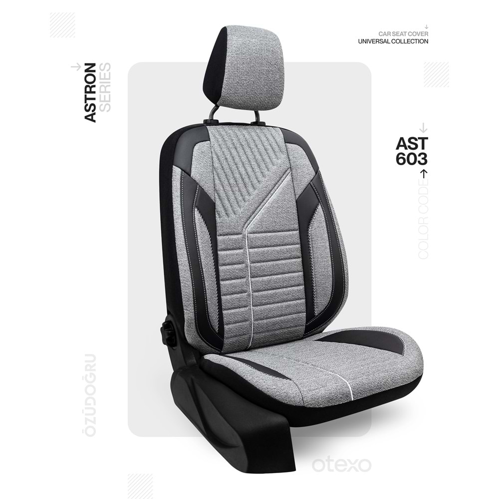 Oto Kılıf ( Astron ) - AST-603-Keten Siyah/Gri