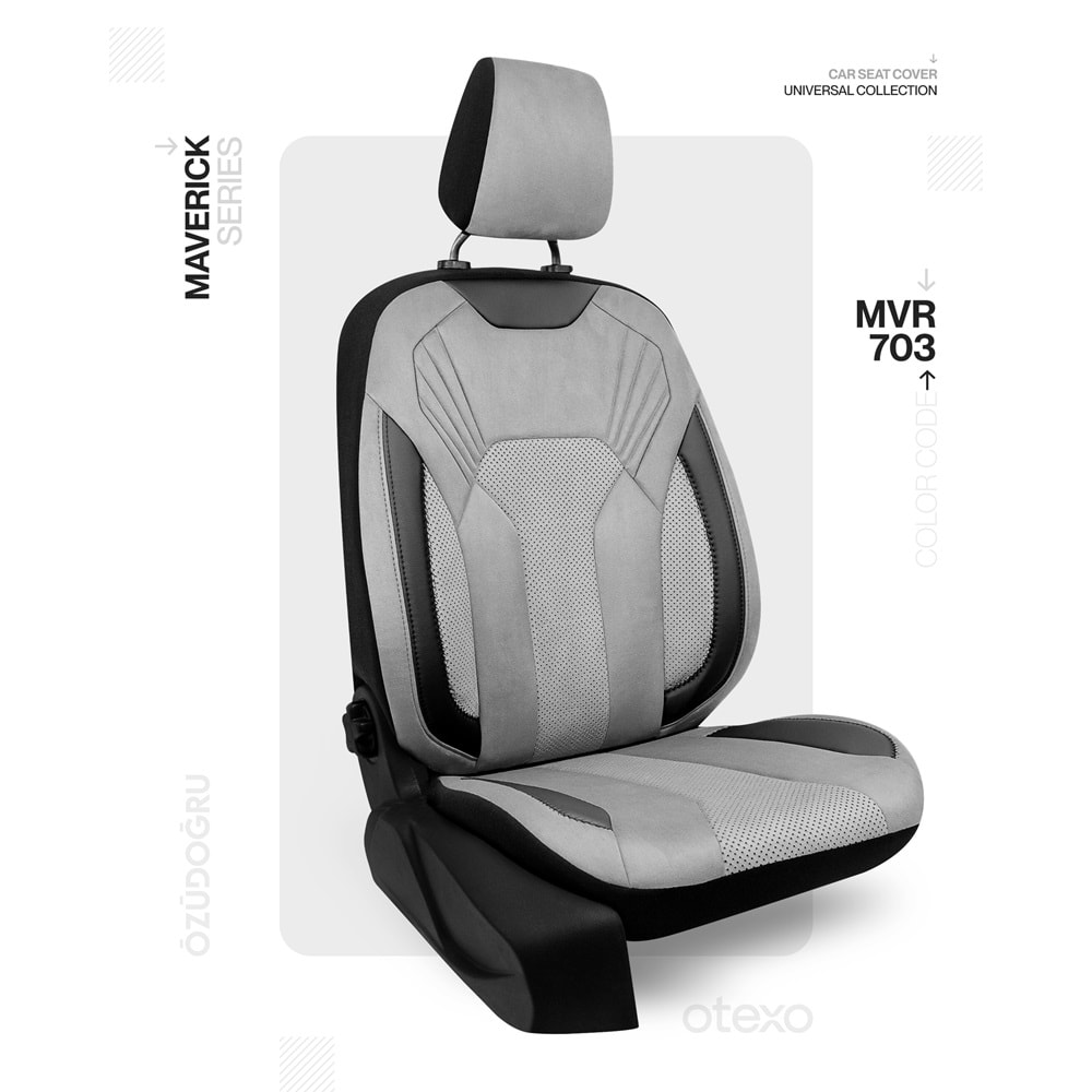 Oto Kılıf ( Maverick ) - MVR-703 Süet Siyah/Gri