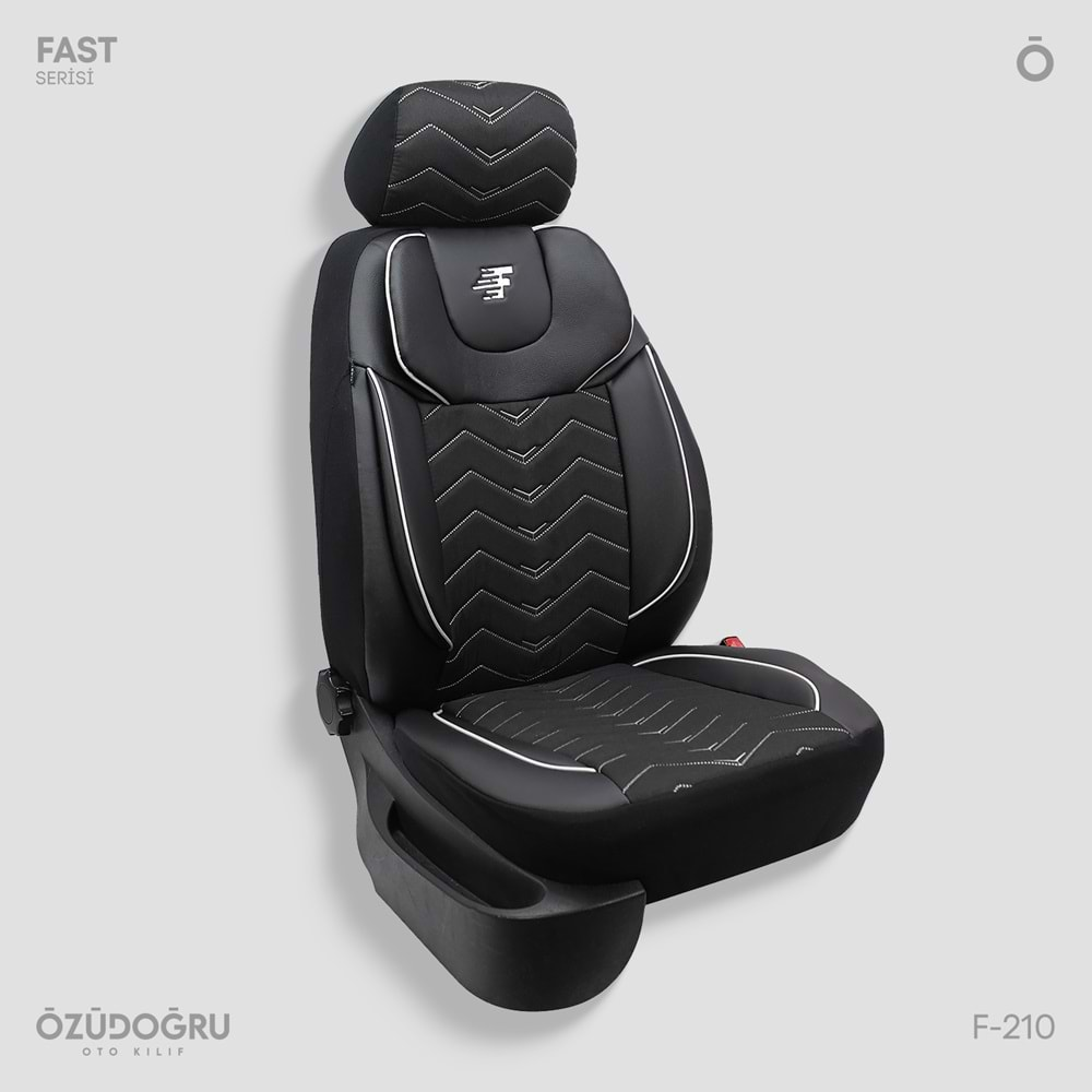 Oto Kılıf ( Orjinal ) ( Fast ) - F-210-Kumaş-Siyah/Beyaz İp